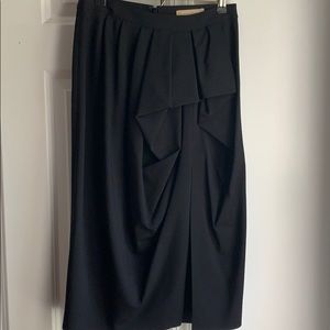 Michael Kors Black Front Ruffle Skirt
